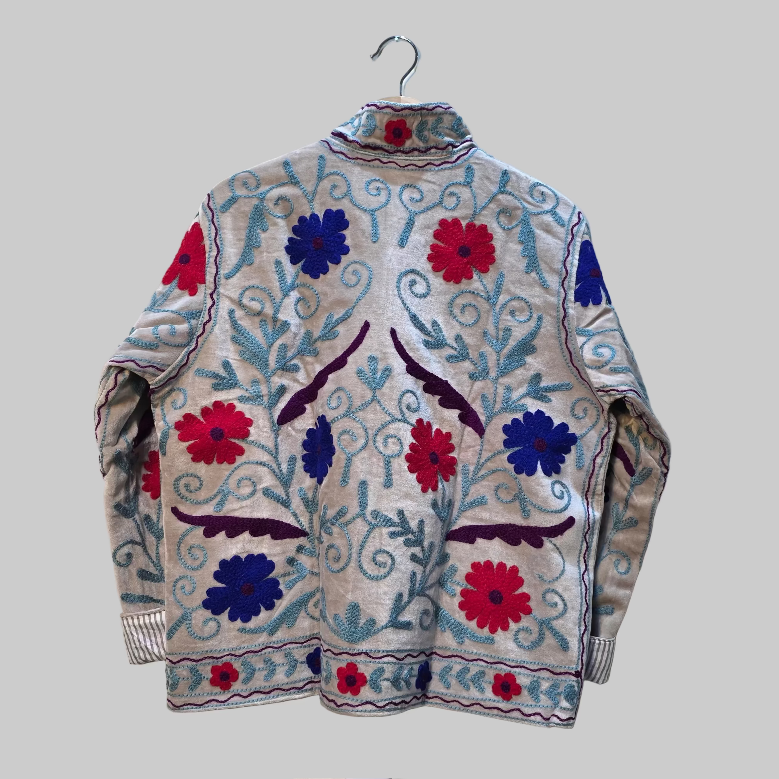 Summer Flower Velvet Suzani jacket