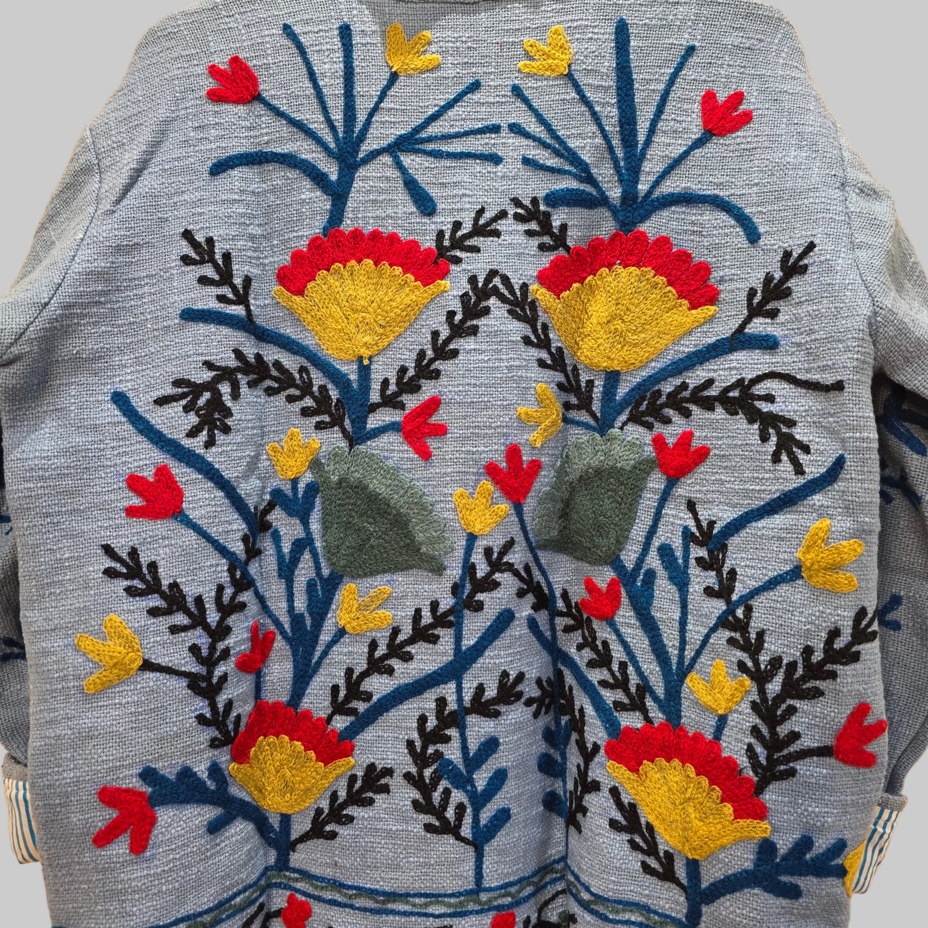 Flower Jute Suzani jacket