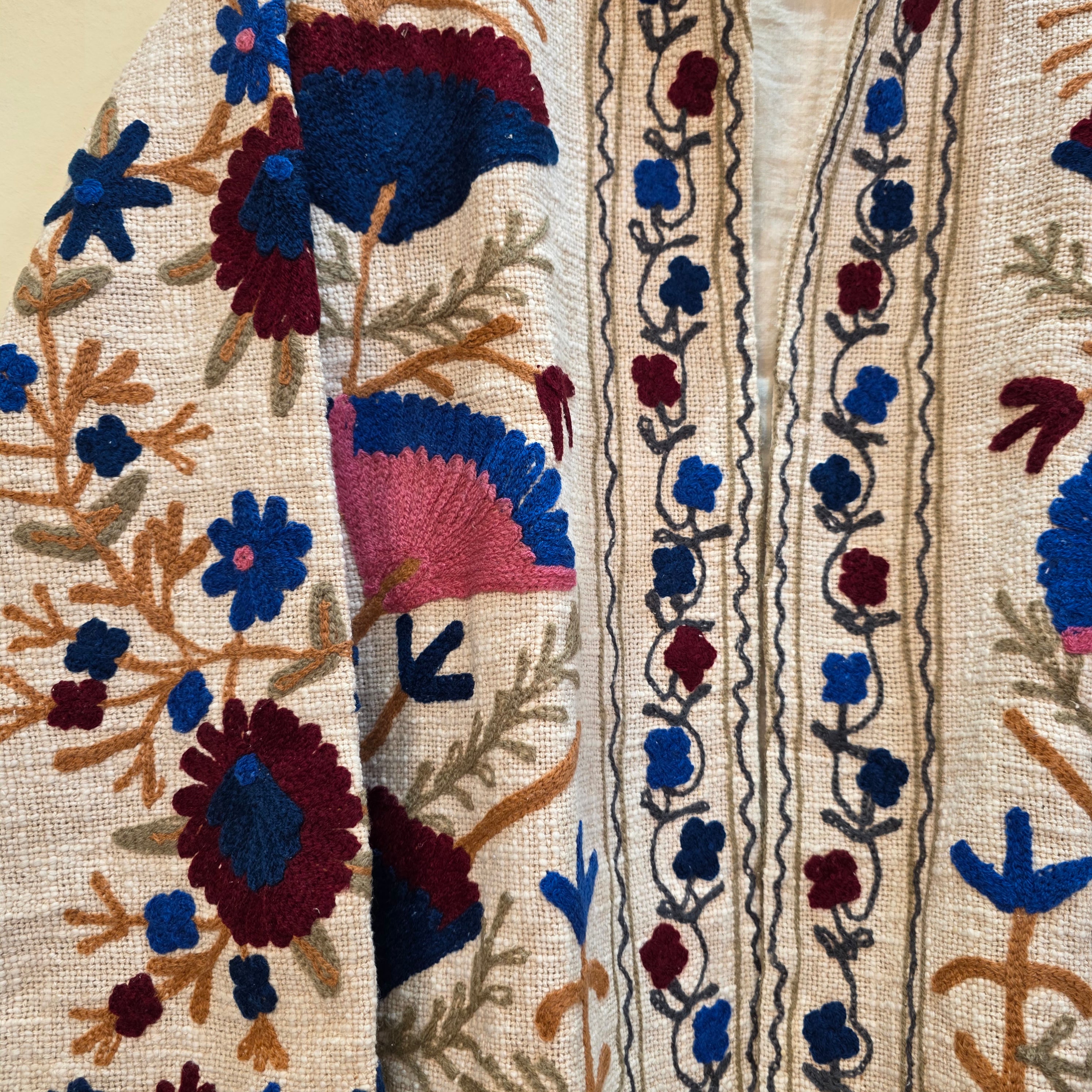 Flower Jute Suzani jacket