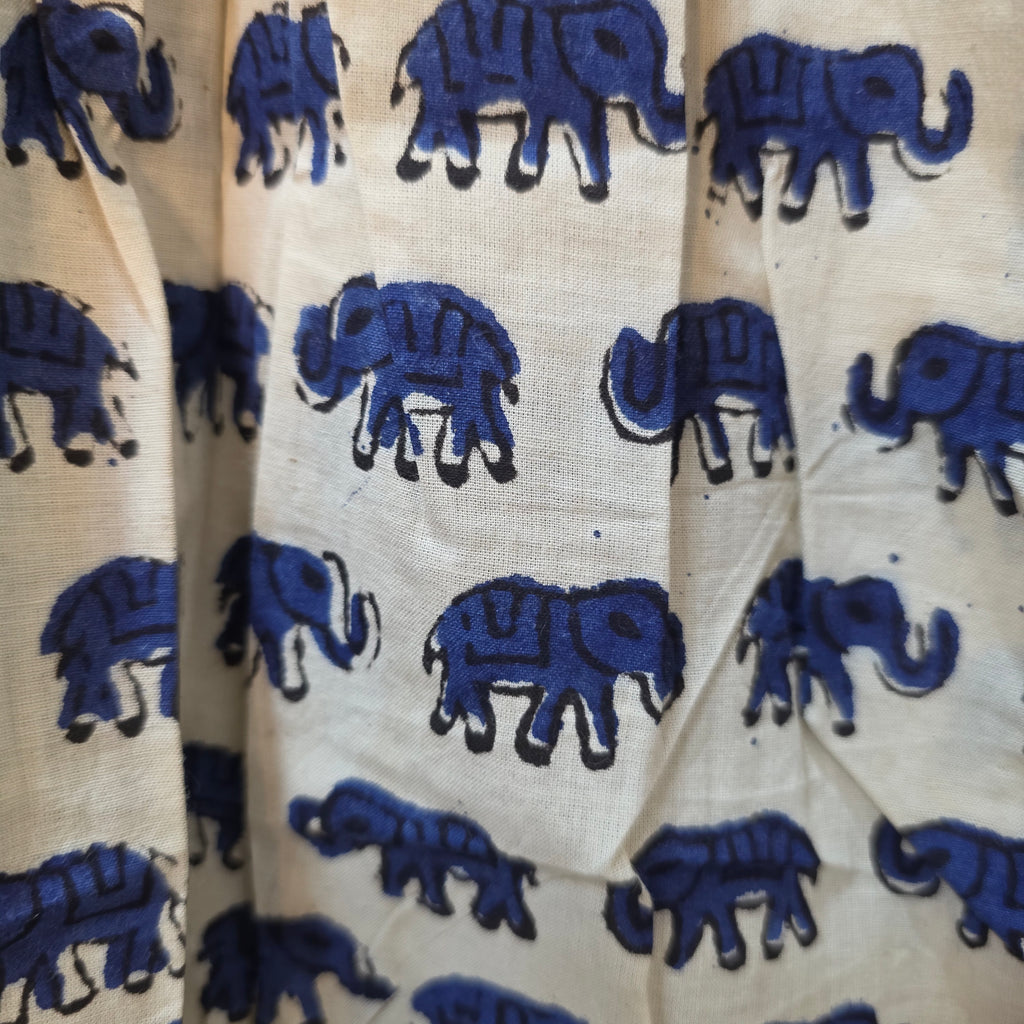 Handblock (Bagru print) Cotton Peplum dress