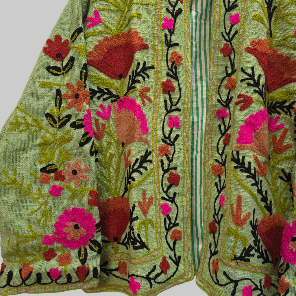 Flower Jute Suzani jacket