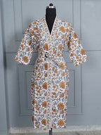 Handblock printed Bathrobe