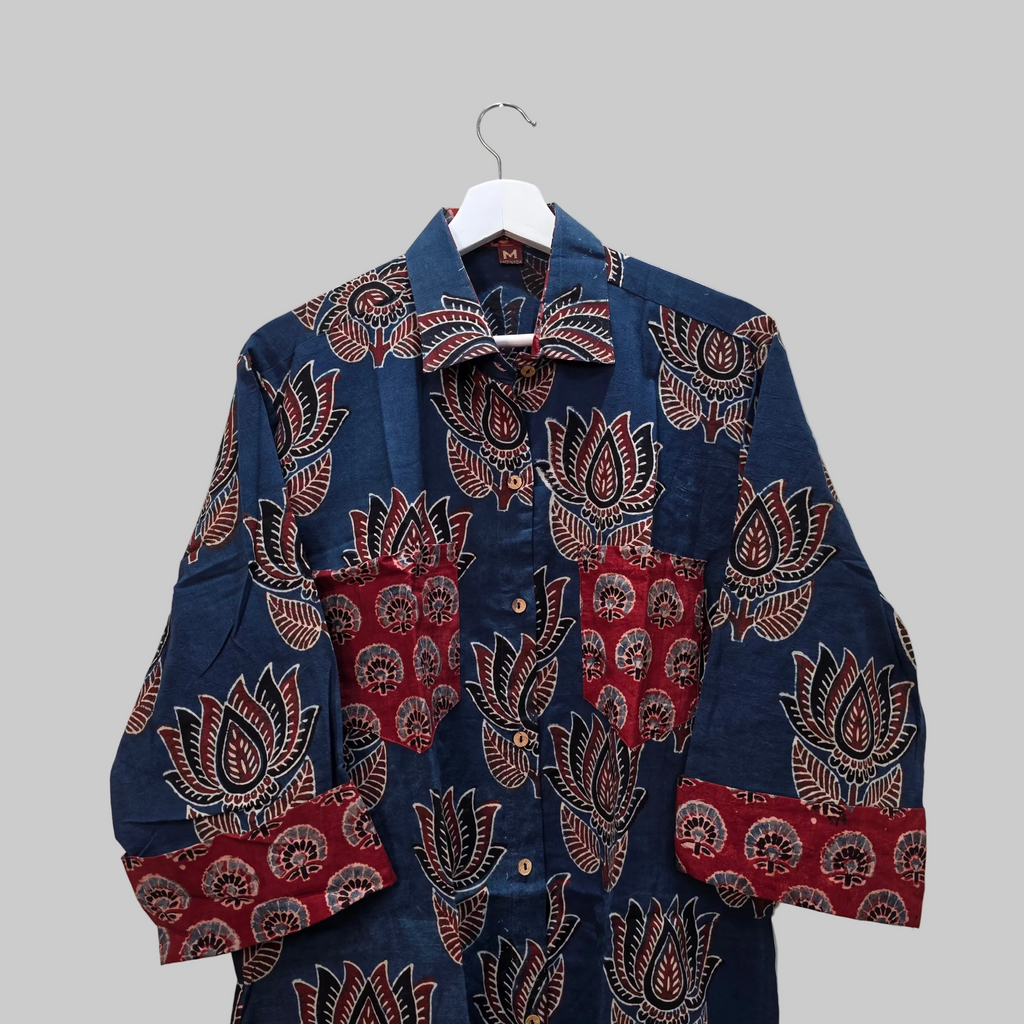 Handblock printed cotton shirt