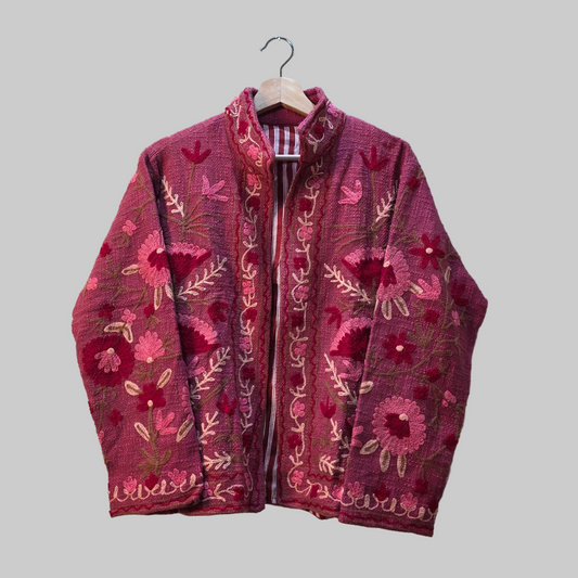 Flower Jute Suzani jacket