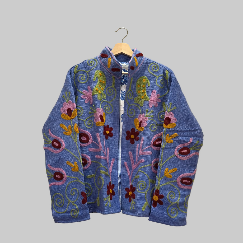 Parrot Jute Suzani jacket