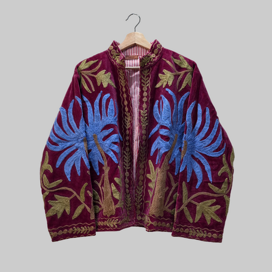 Palmtree Velvet Suzani jacket