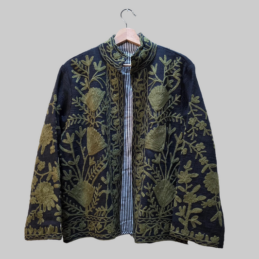 Flower Jute Suzani jacket