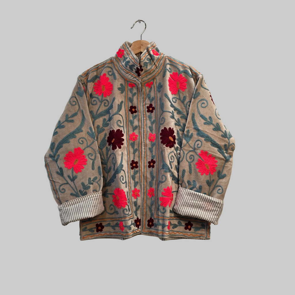 Summer Flower Velvet Suzani jacket