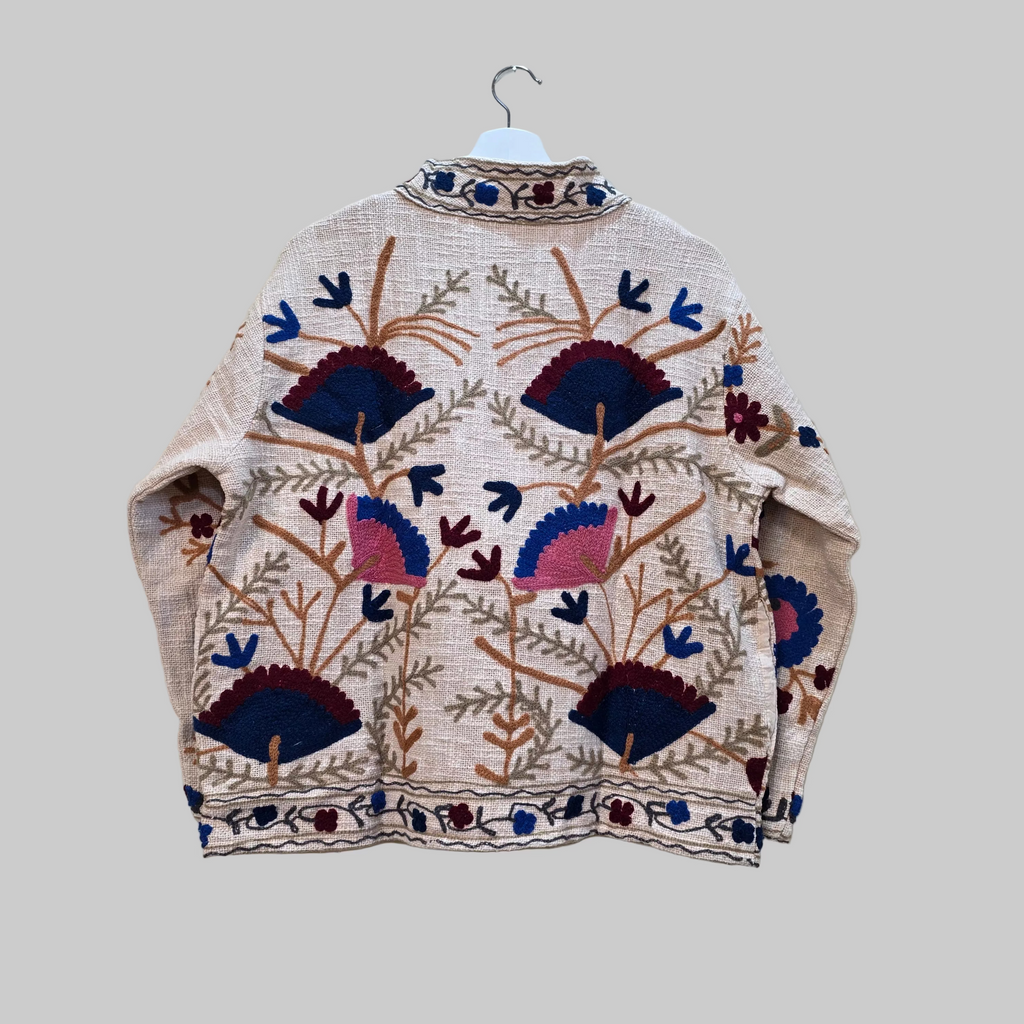 Flower Jute Suzani jacket