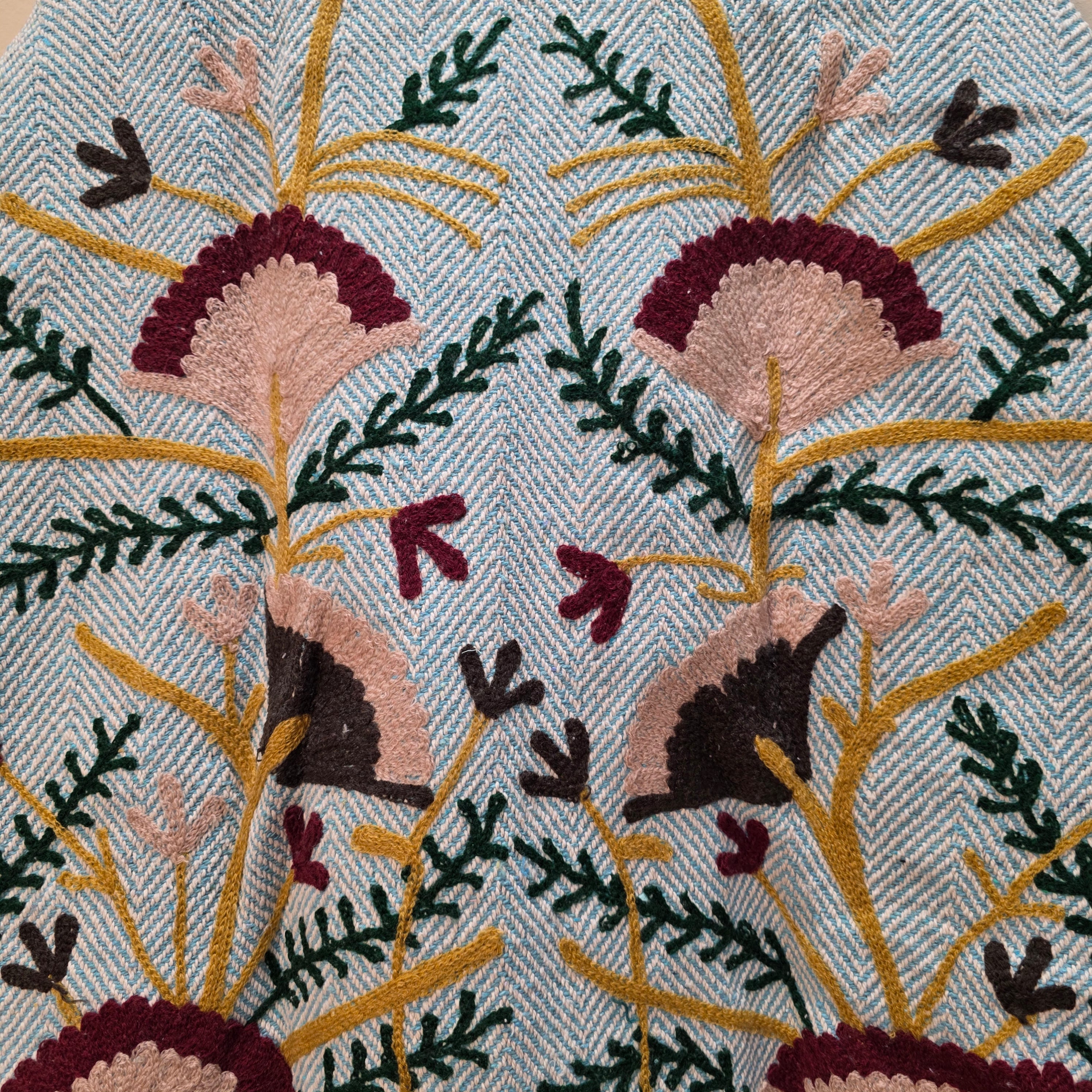 Flower thick Jute Suzani jacket