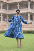 Handblock (Bagru print)Cotton Peplum dress