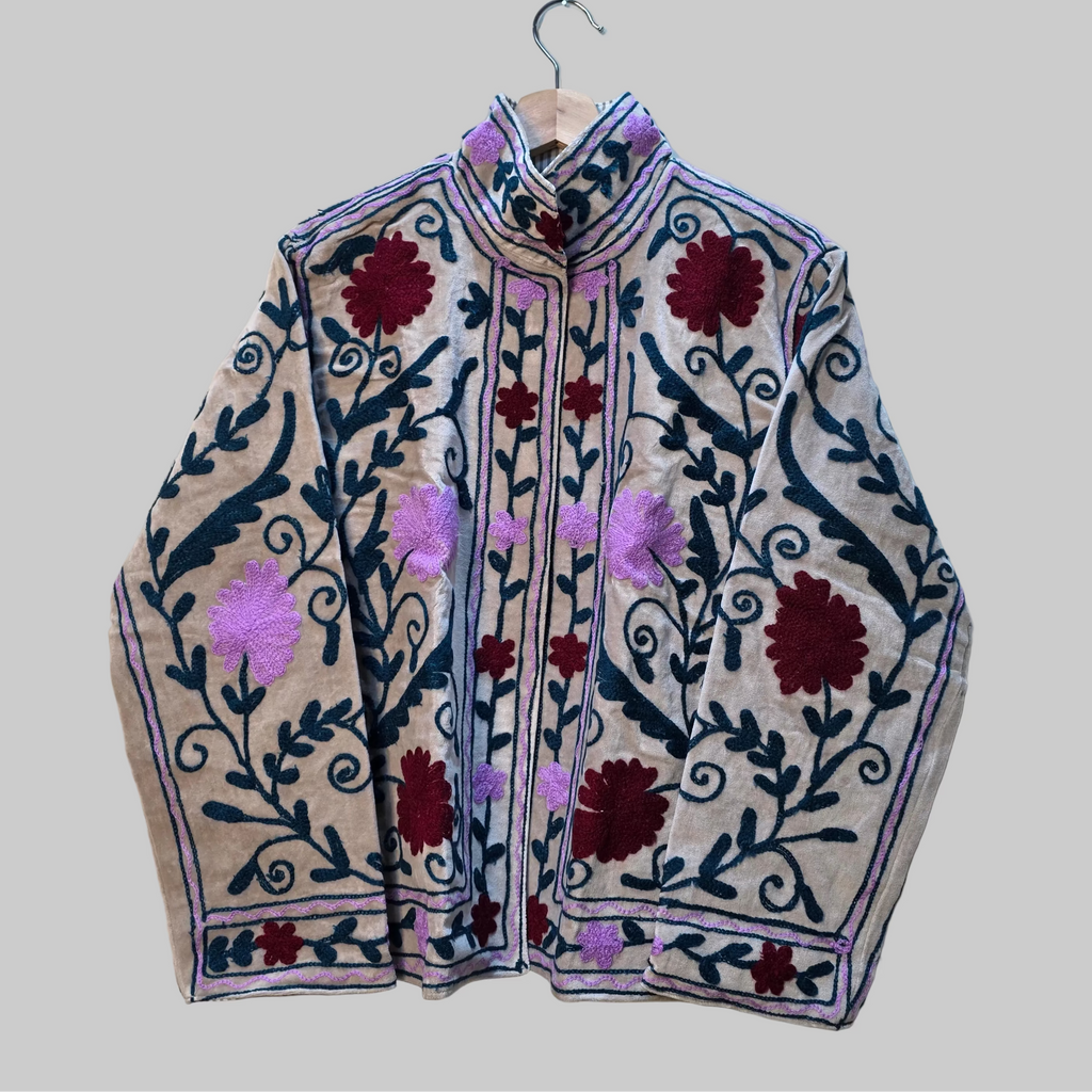 Summer Flower Velvet Suzani jacket
