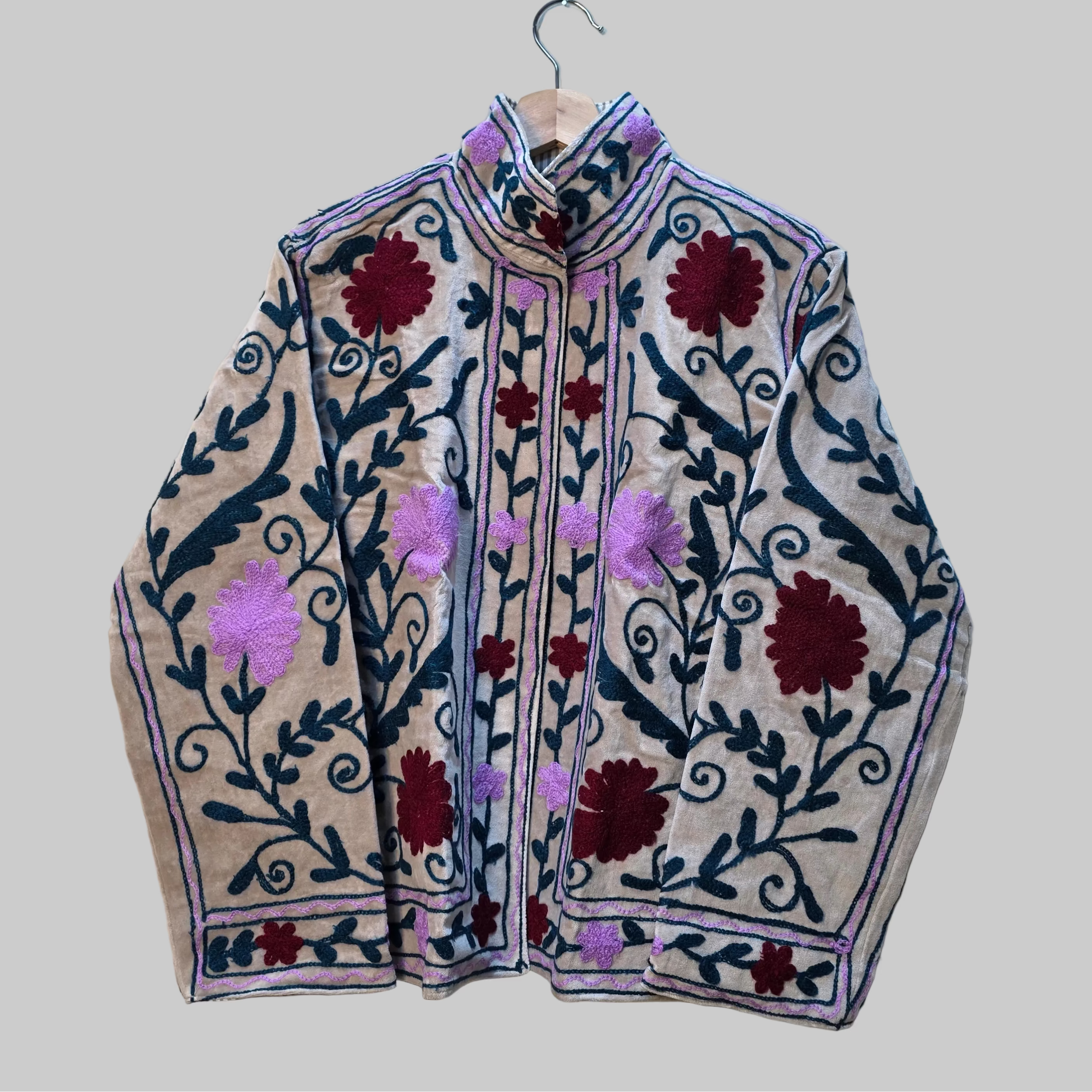 Summer Flower Velvet Suzani jacket