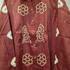 Rust Peacock Bandhani Shirt