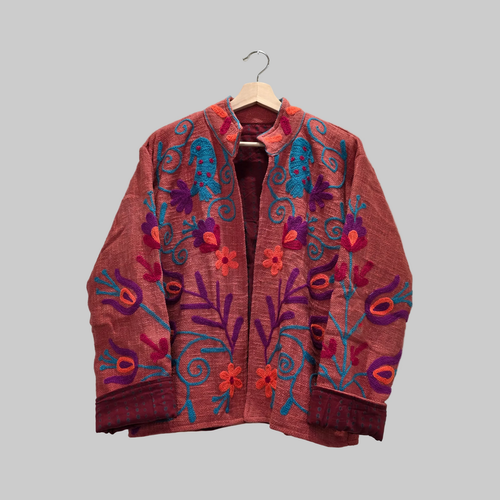 Parrot Jute Suzani jacket