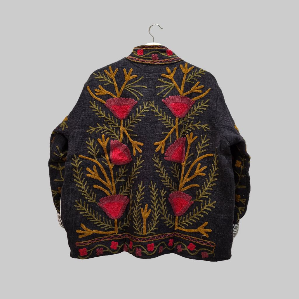 Flower Jute Suzani jacket