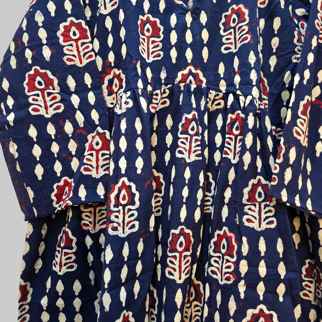 Cotton handblock(Bagru print) peplum top