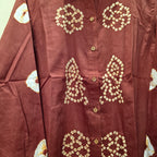 Rust Peacock Bandhani Shirt