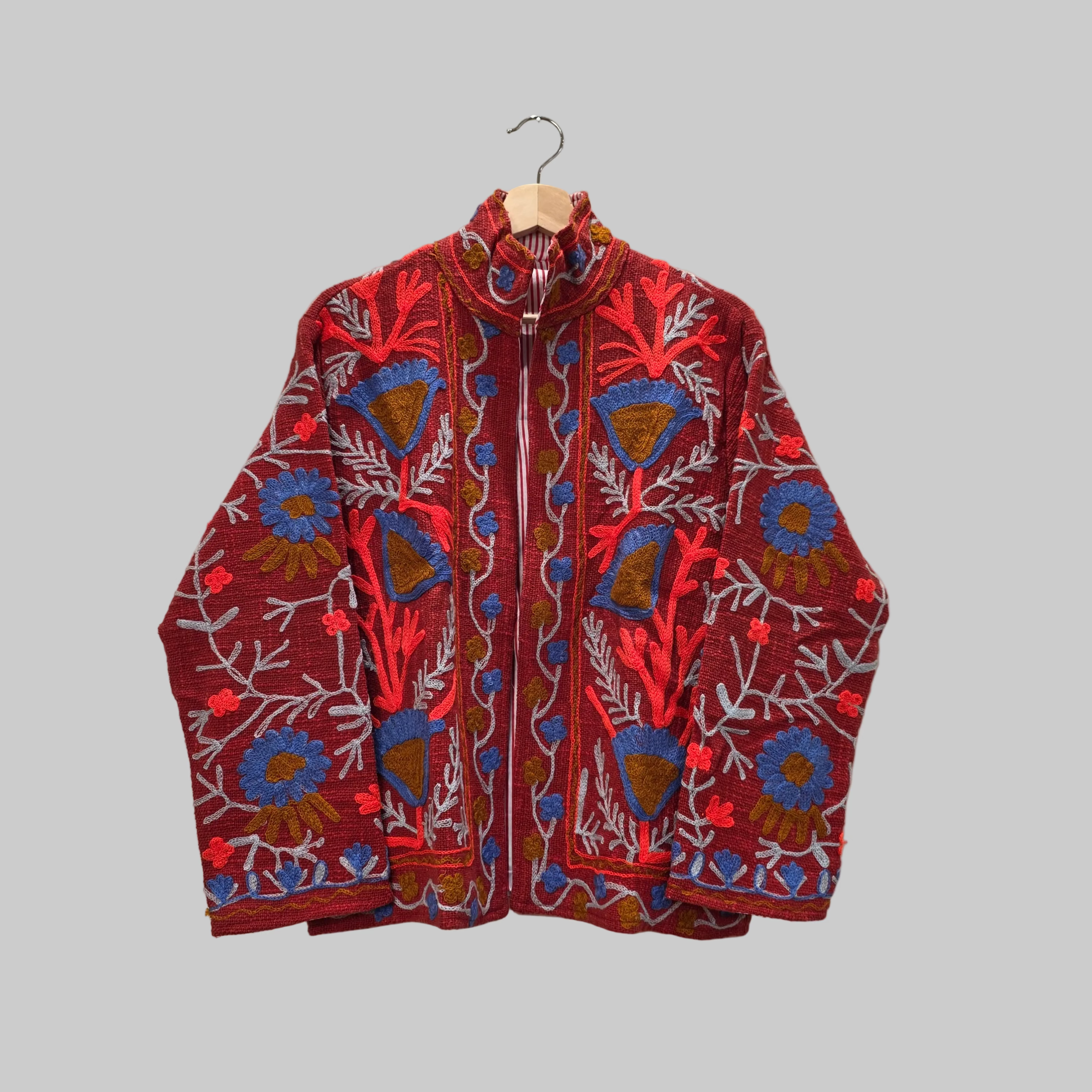 Flower Jute Suzani jacket