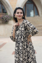 Handblock (Bagru print) Cotton Peplum dress