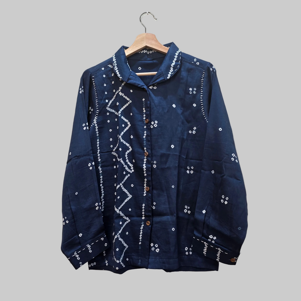 Blue grey Bandhani Shirt