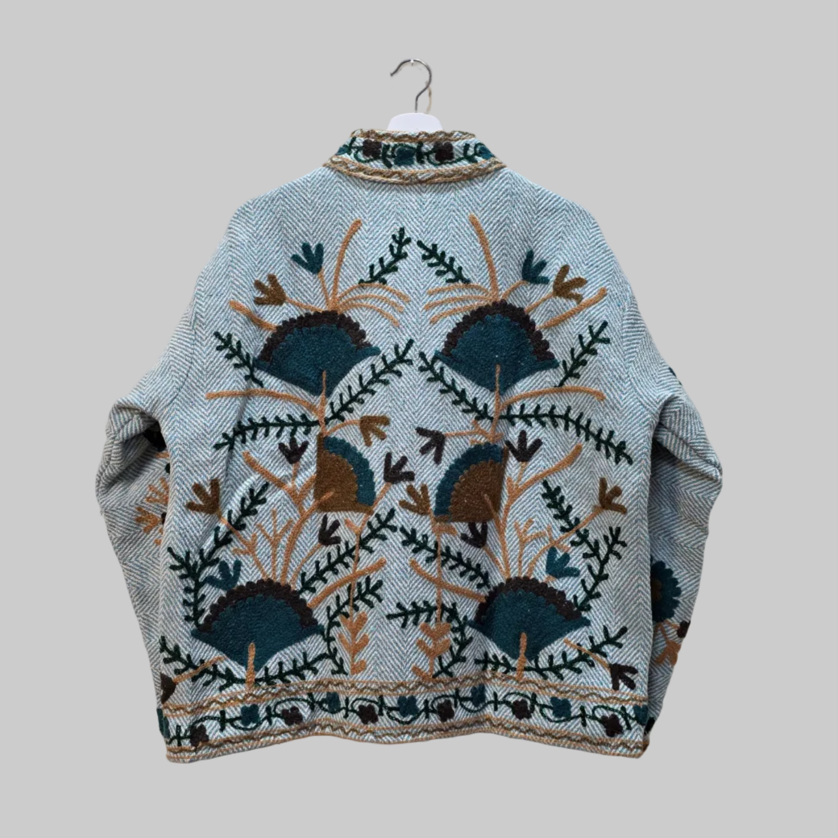 Flower thick Jute Suzani jacket