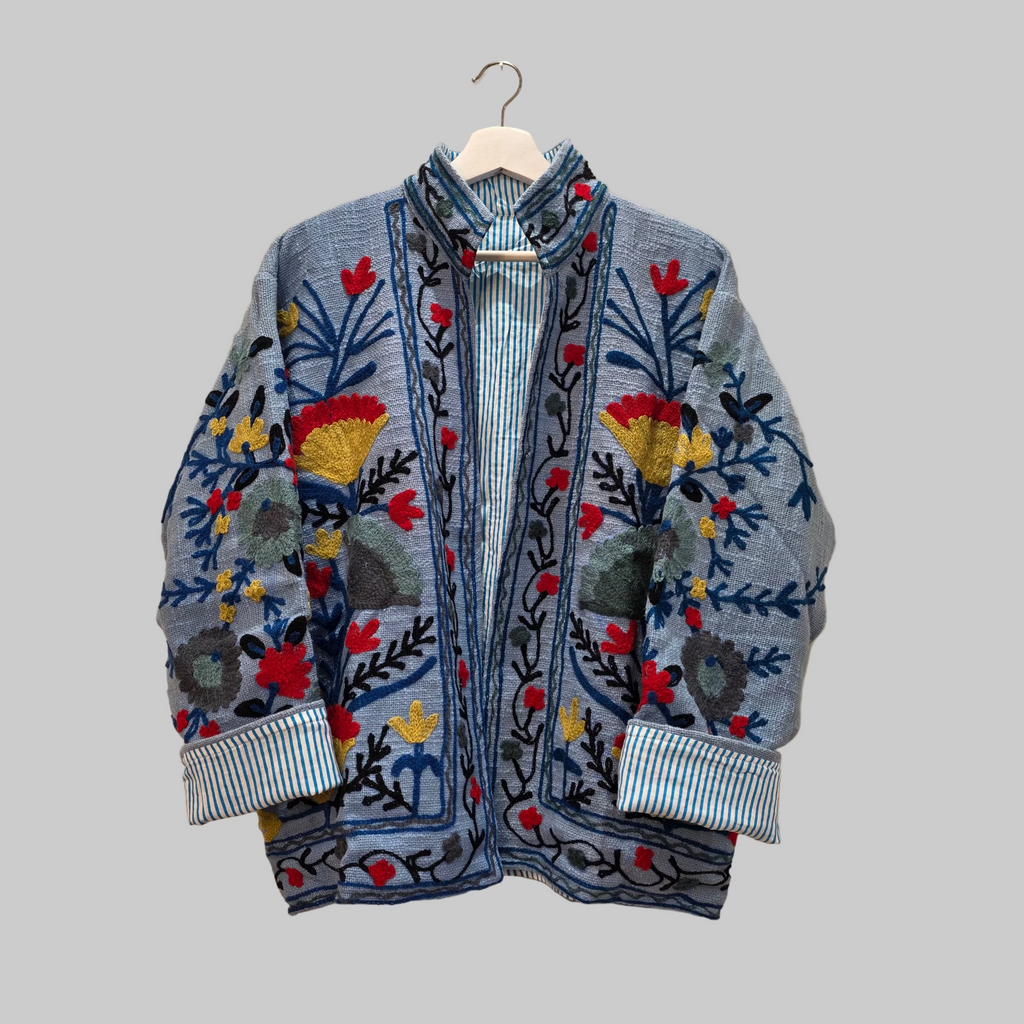 Flower Jute Suzani jacket