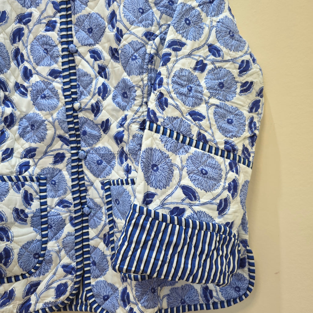 Handblock printed reversible jacket