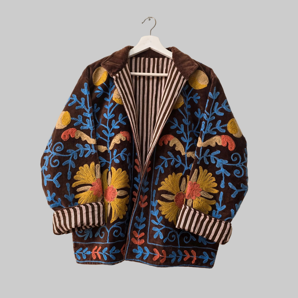 Blooming flower suzani jacket