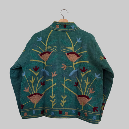 Flower Jute Suzani jacket