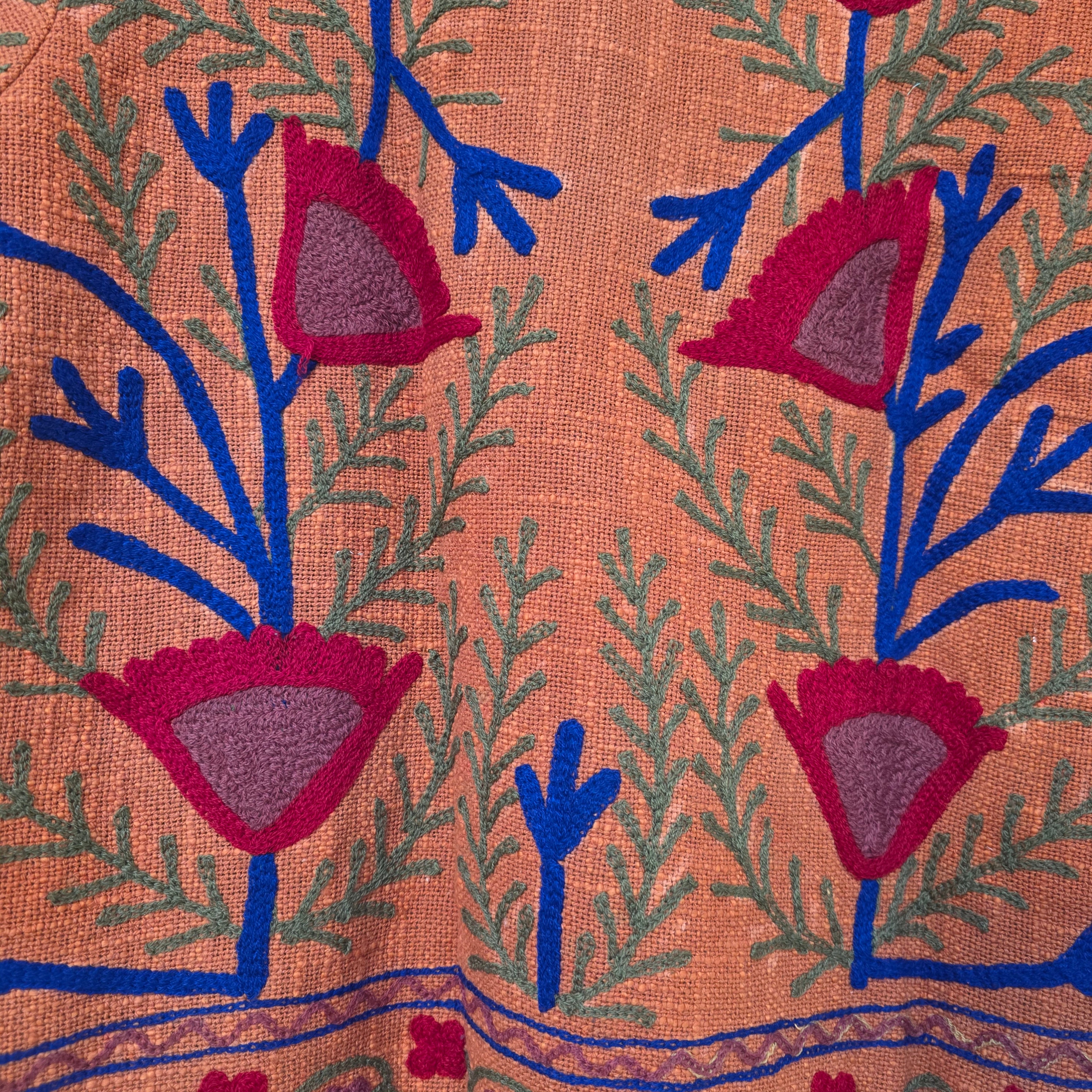 Flower Jute Suzani jacket