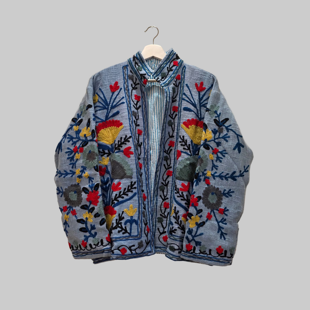 Flower Jute Suzani jacket