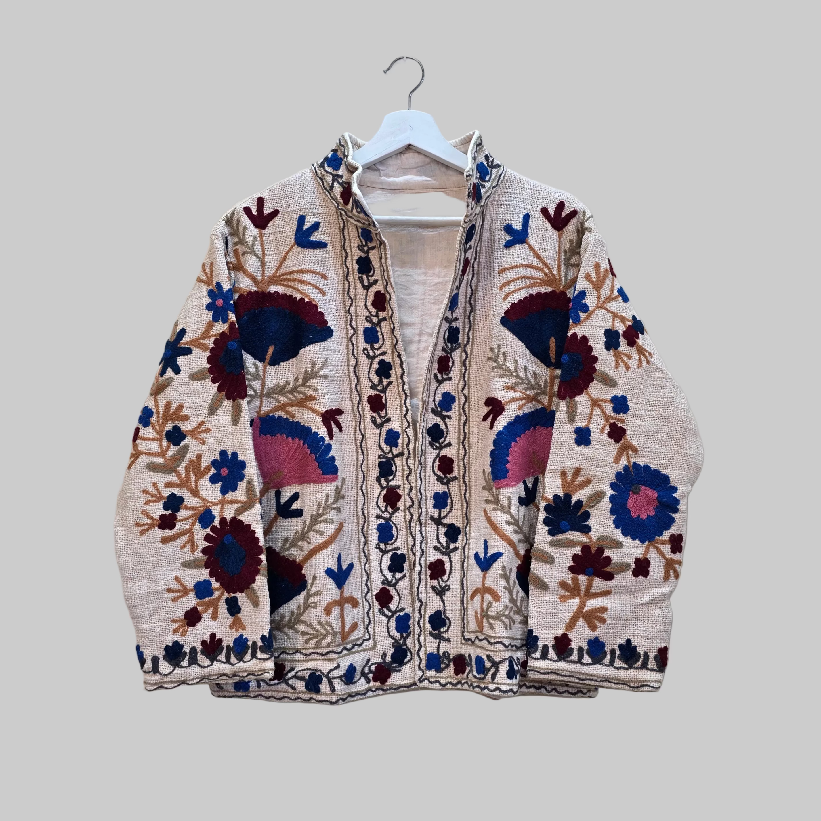 Flower Jute Suzani jacket