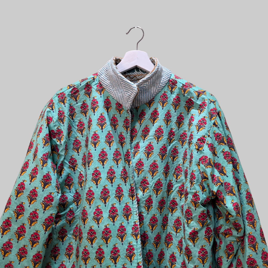 Flower thick Jute Suzani jacket