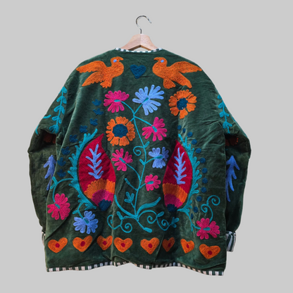 Love/Peace Velvet Suzani jacket