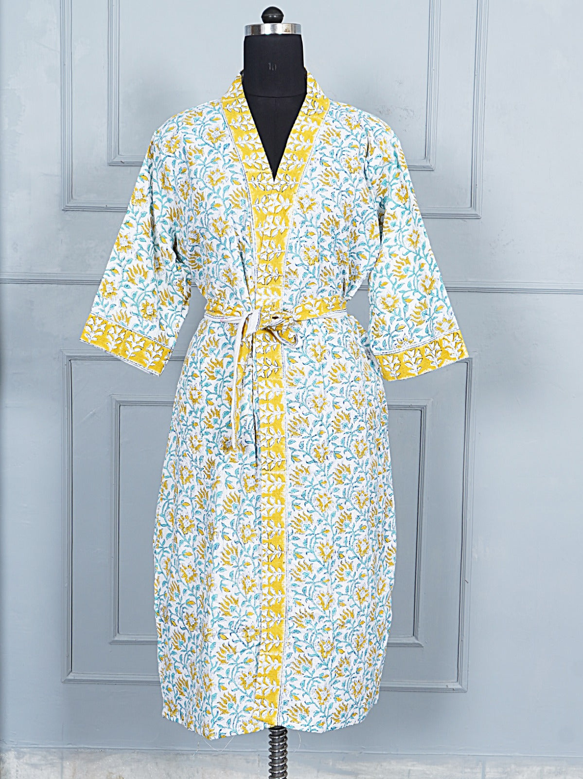 Handblock printed Bathrobe