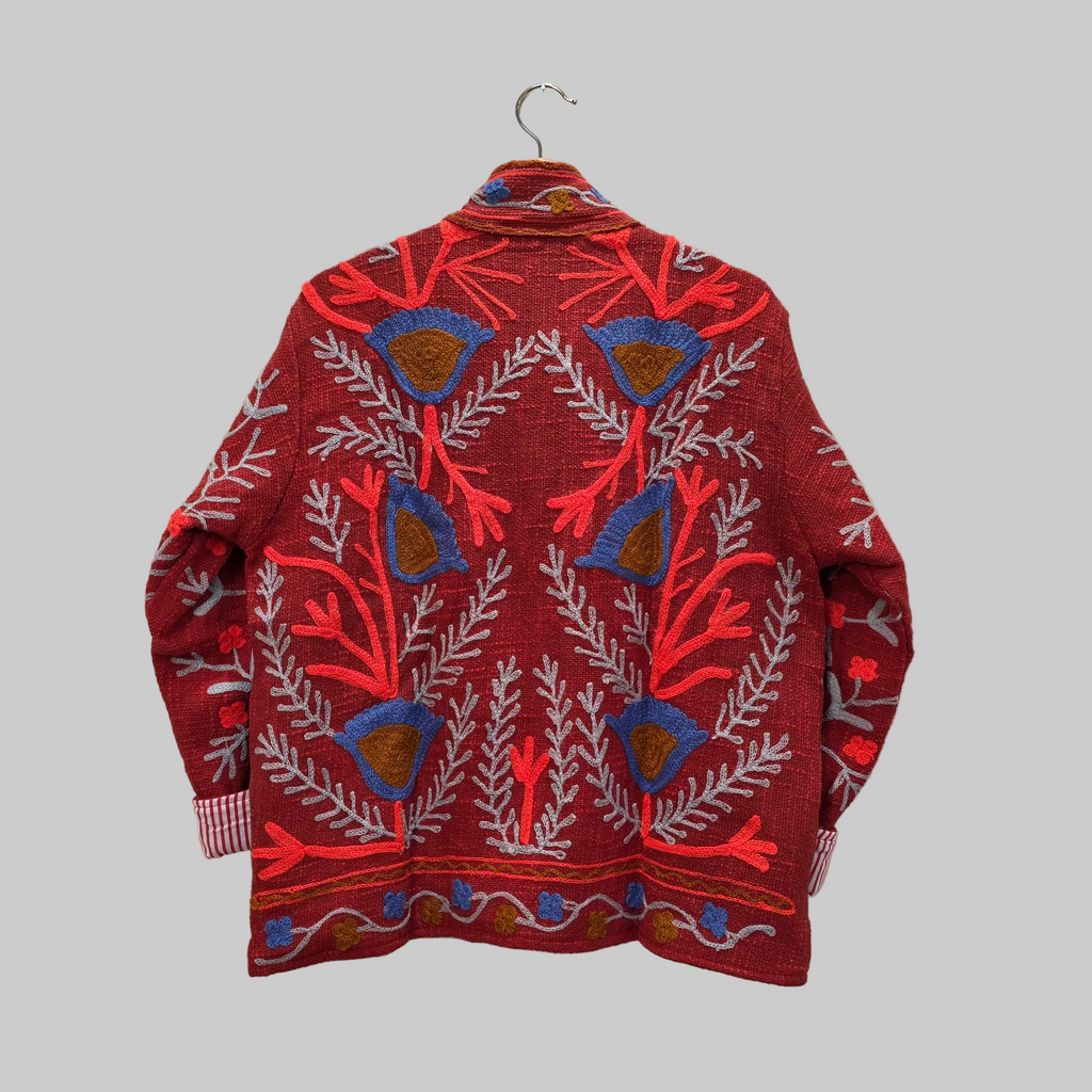 Flower Jute Suzani jacket