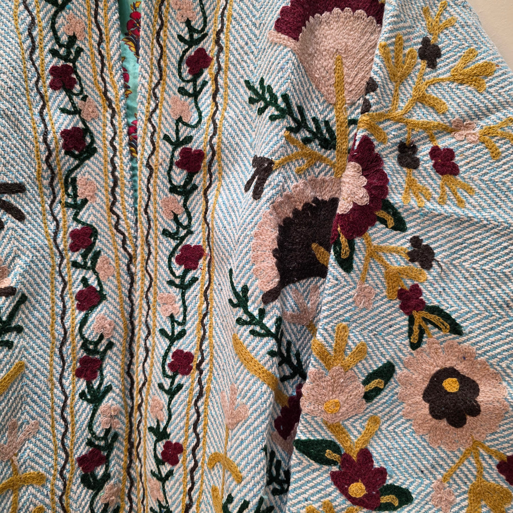 Flower thick Jute Suzani jacket