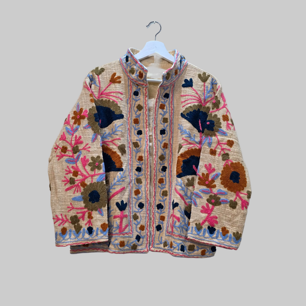 Flower Jute Suzani jacket