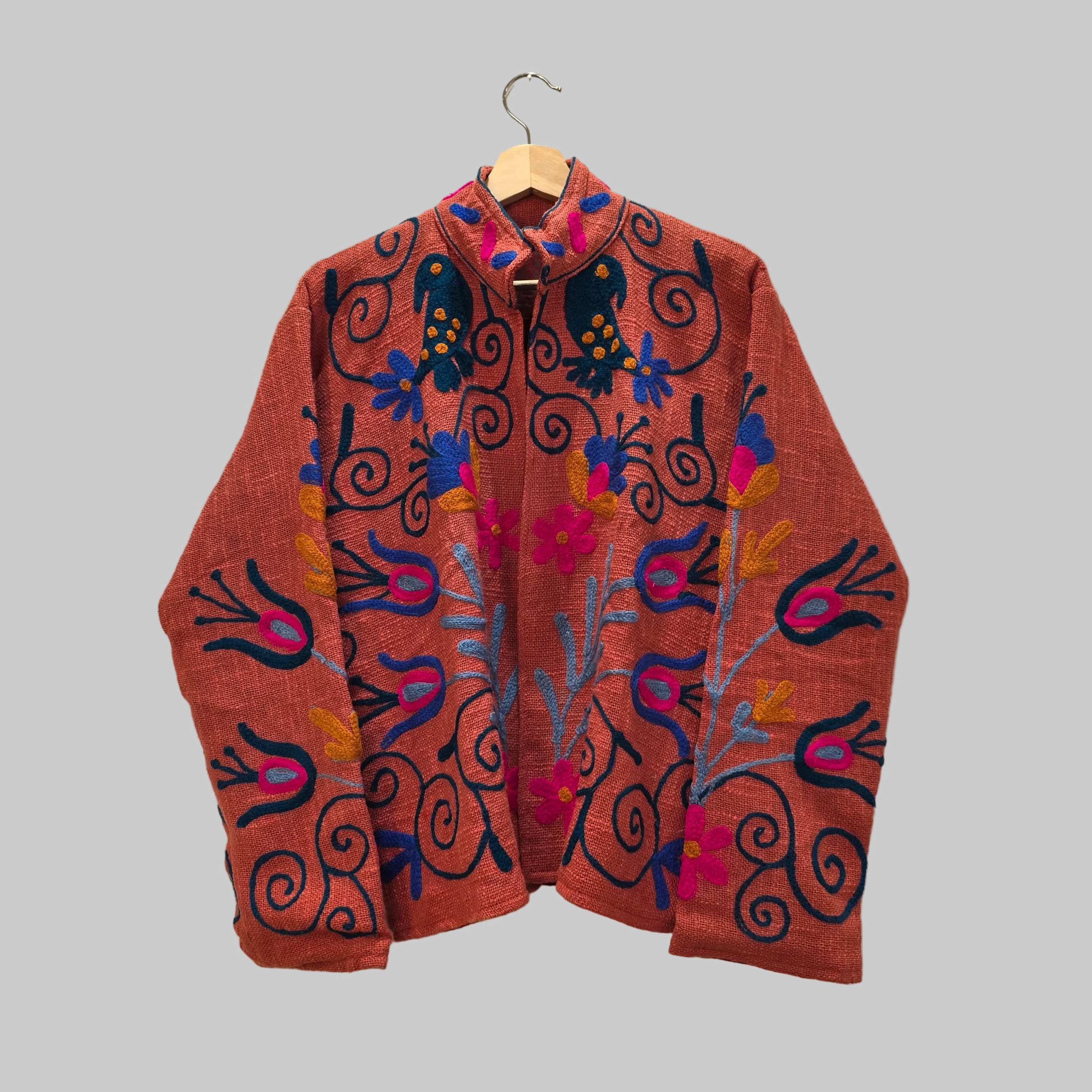 Parrot Jute Suzani jacket