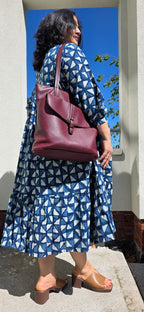 Handblock (Bagru print)Cotton Peplum dress