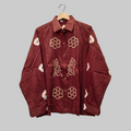 Rust Peacock Bandhani Shirt
