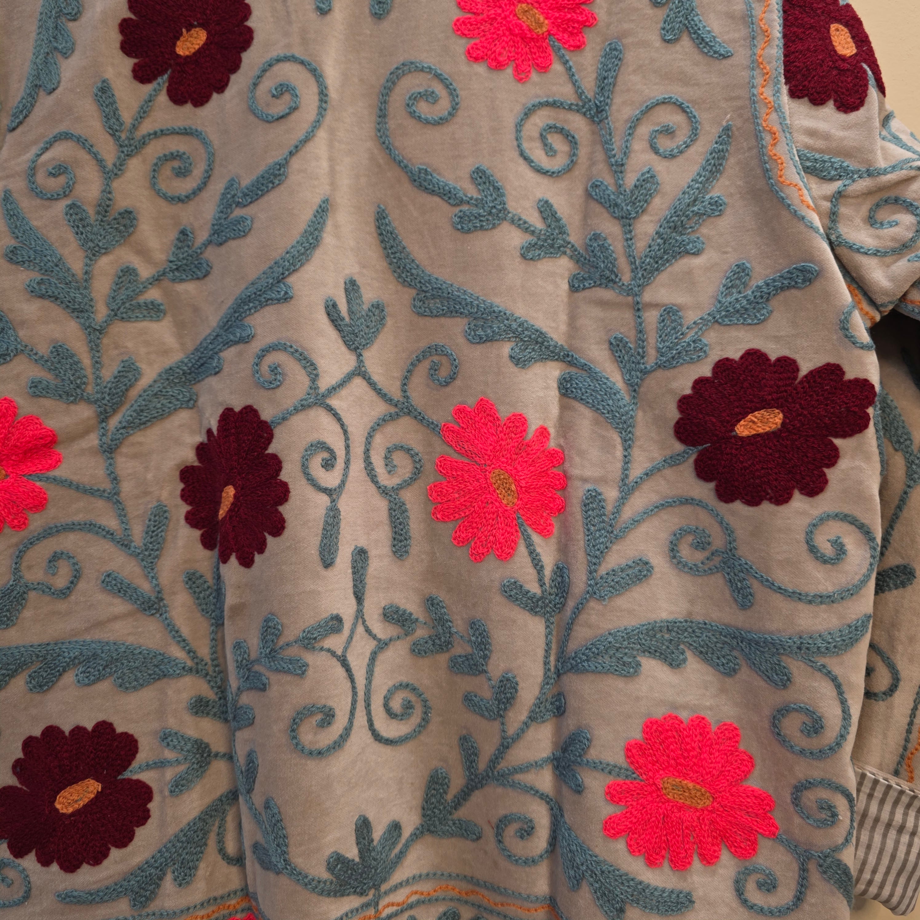Summer Flower Velvet Suzani jacket