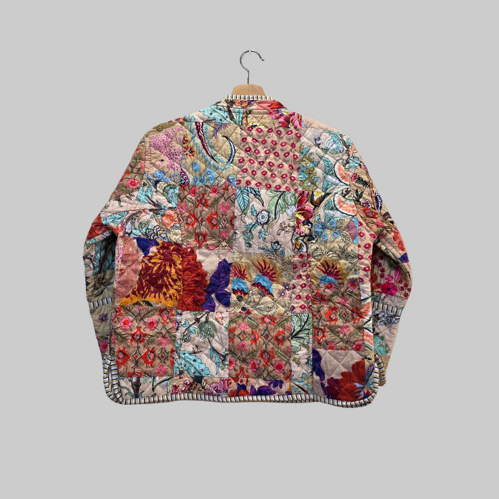 Handblock printed reversible jacket