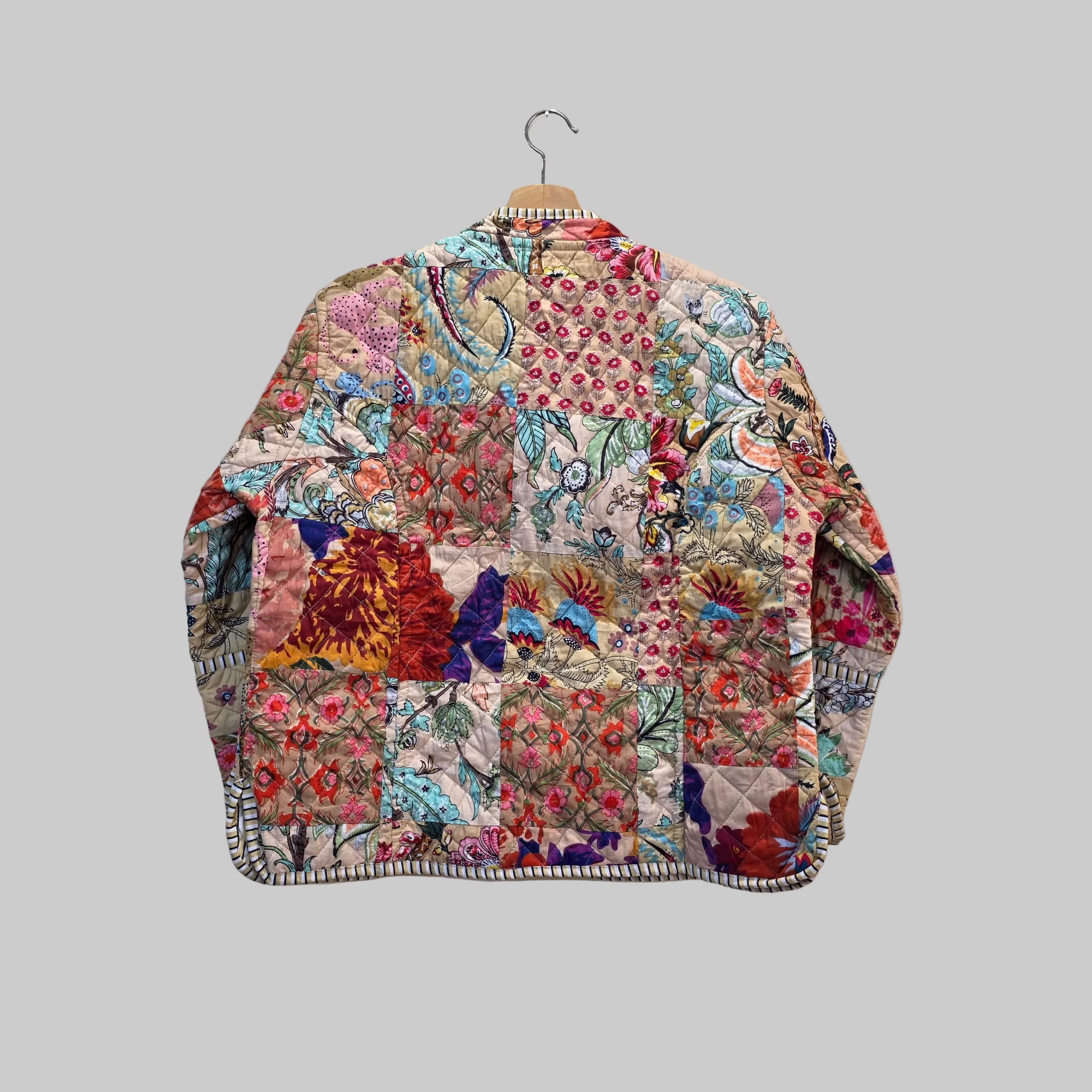 Handblock printed reversible jacket