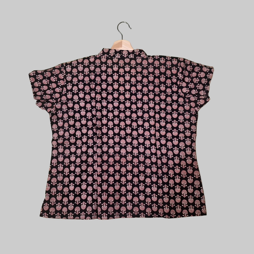 Cotton handblock short top