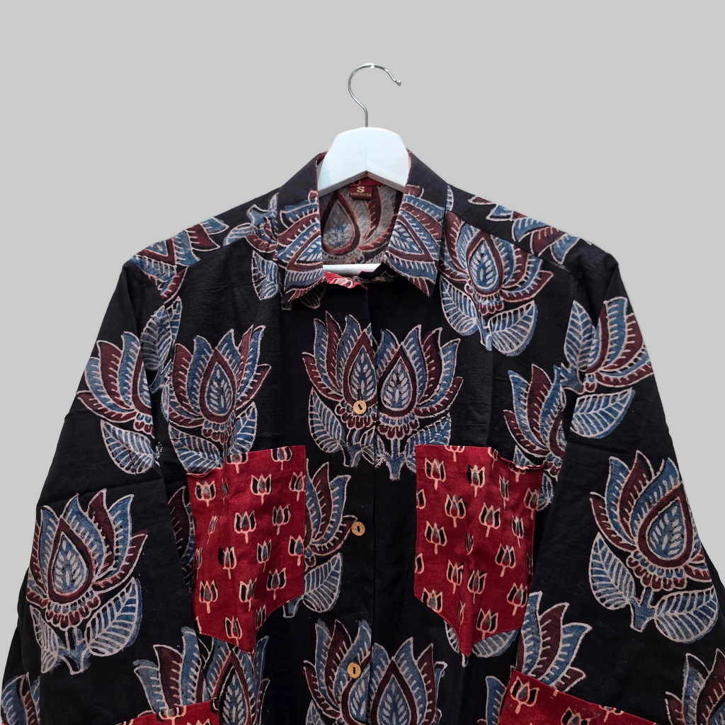 Handblock printed cotton shirt