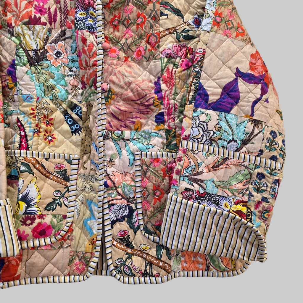 Handblock printed reversible jacket