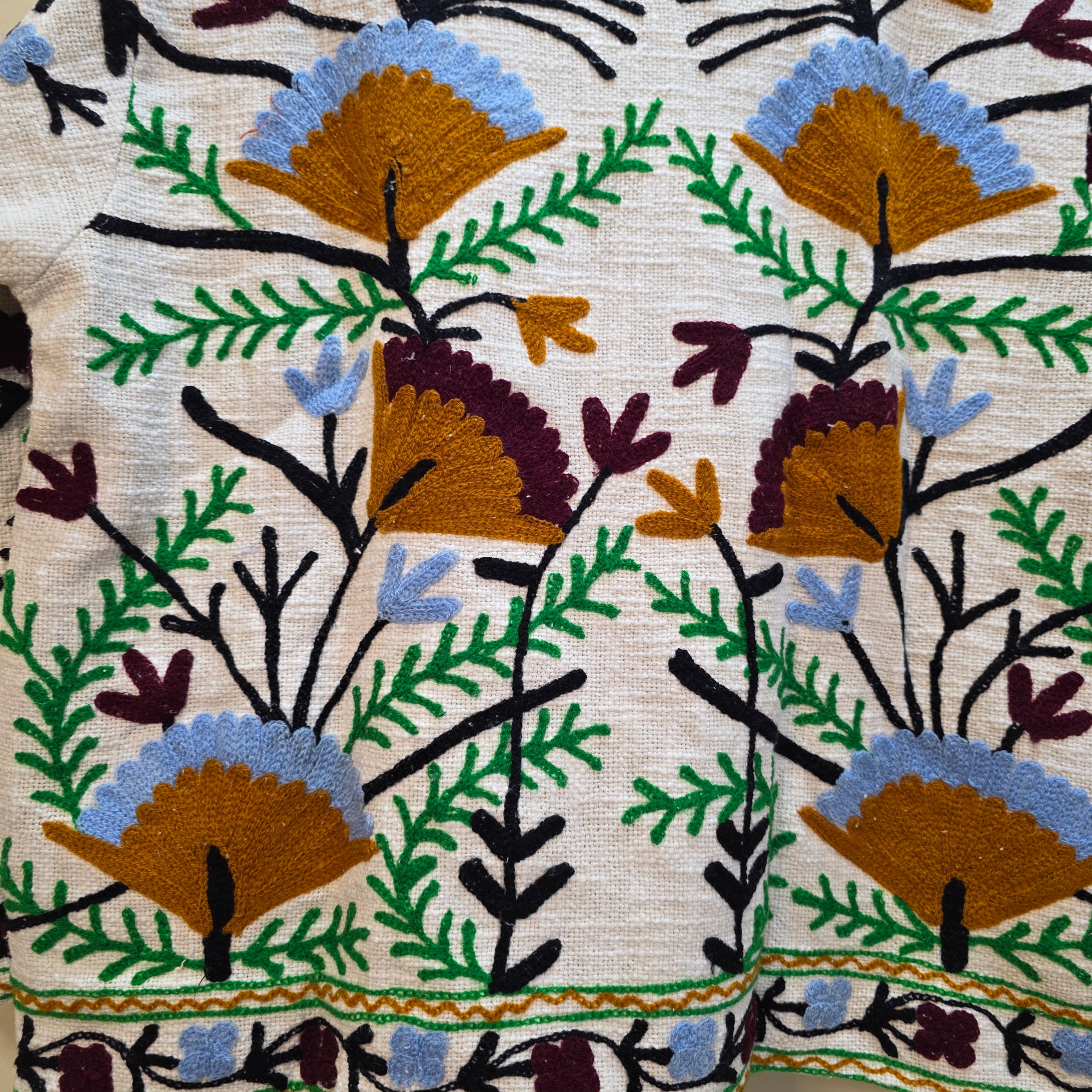 Flower Jute Suzani jacket