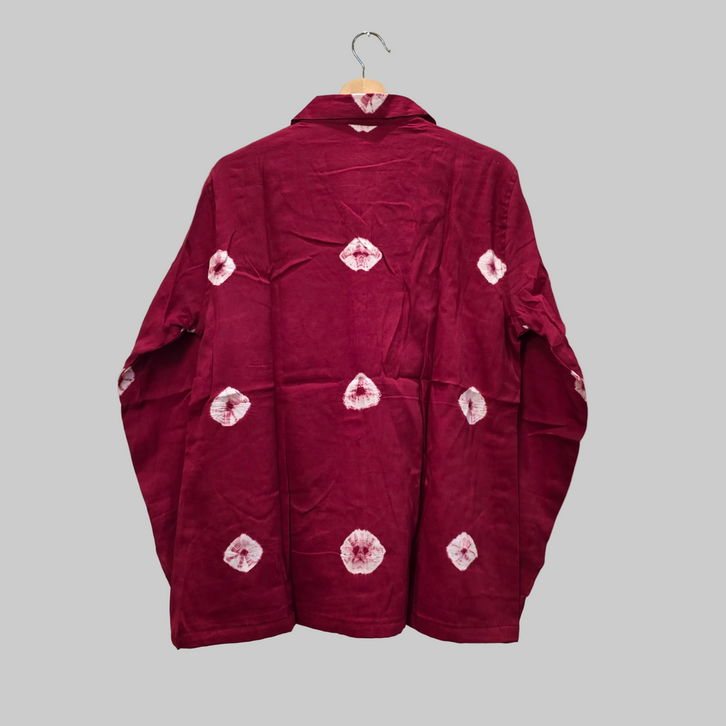 Red Peacock Bandhani Shirt